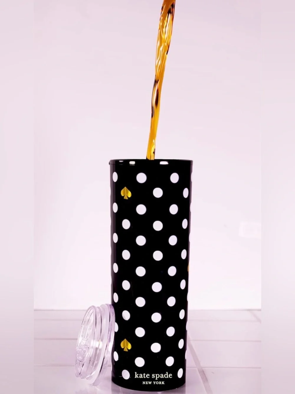 kate spade Black and White Polka Dot Tumbler 16oz